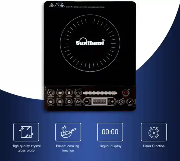 sunflame crystal 2000w induction